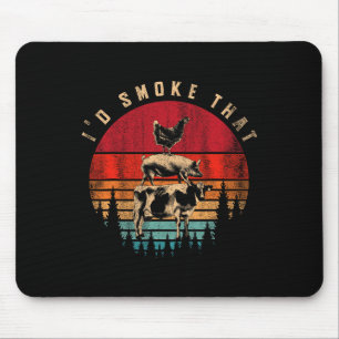 Ich rauche dieses lustig gerauchte Fleisch Grillen Mousepad