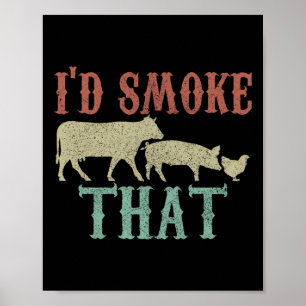 Ich rauche dieses Shirt - Vintage, lustige Grillen Poster