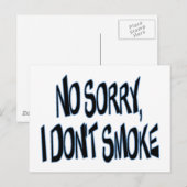 Ich rauche nicht postkarte (Vorne/Hinten)