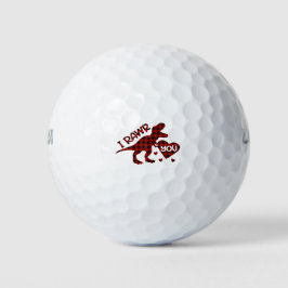 Ich Rawr You Dinosaur Tartan Golfball