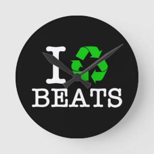 Ich recycel Beats Runde Wanduhr