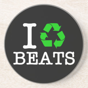 Ich recycel Beats Sandstein Untersetzer