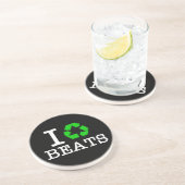 Ich recycel Beats Sandstein Untersetzer (Seite)