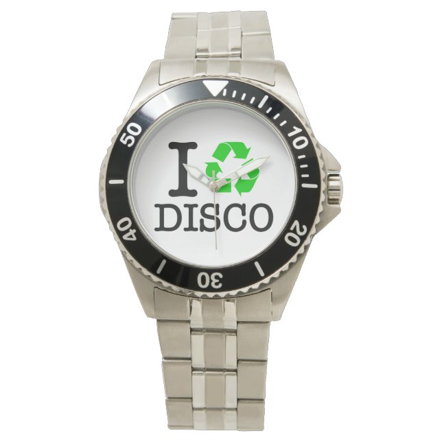 Ich recycel Disco Armbanduhr (Vorderseite)
