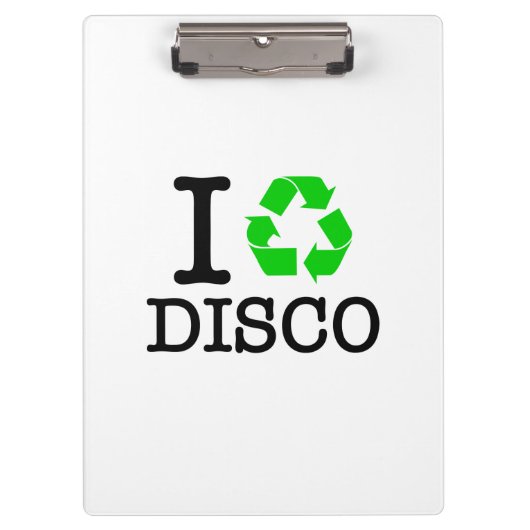 Ich recycel Disco Klemmbrett (Vorderseite)