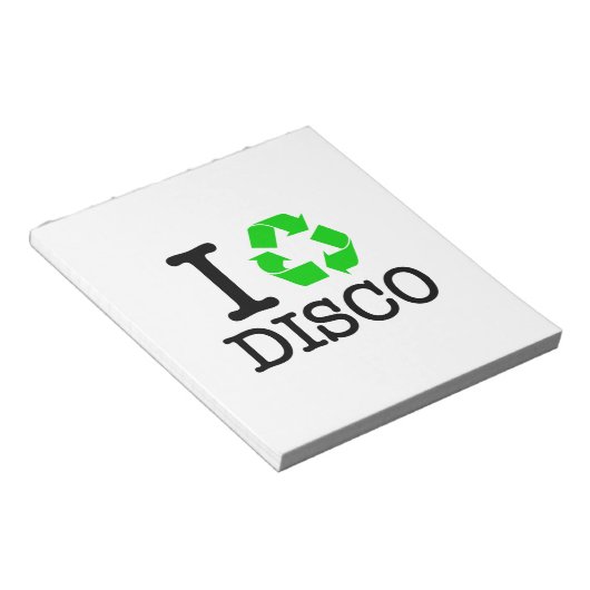 Ich recycel Disco Notizblock (angewinkelt)
