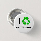 Ich RECYCELND LIEBE Button (Vorne & Hinten)