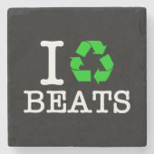 Ich Recycelte Beats Steinuntersetzer (Vorderseite)