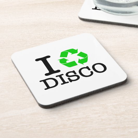Ich Recycelte Disco Getränkeuntersetzer (Linke Seite)