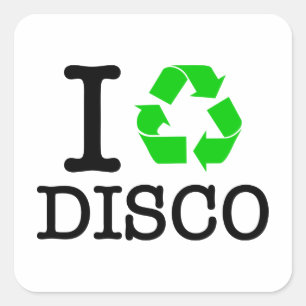 Ich Recycelte Disco Quadratischer Aufkleber