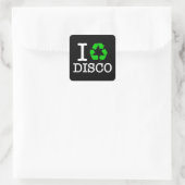 Ich Recycelte Disco Quadratischer Aufkleber (Tasche)