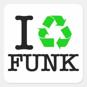 Ich Recycelte Funk Quadratischer Aufkleber