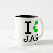 Ich Recycelte Jazz Zweifarbige Tasse (VorderseiteRechts)