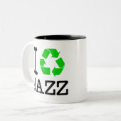Ich Recycelte Jazz Zweifarbige Tasse (Vorderseite Links)