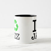 Ich Recycelte Jazz Zweifarbige Tasse (Mittel)