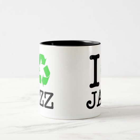 Ich Recycelte Jazz Zweifarbige Tasse (Mittel)