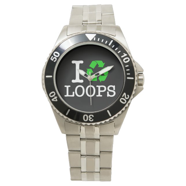 Ich Recycelte Loops Armbanduhr (Vorderseite)