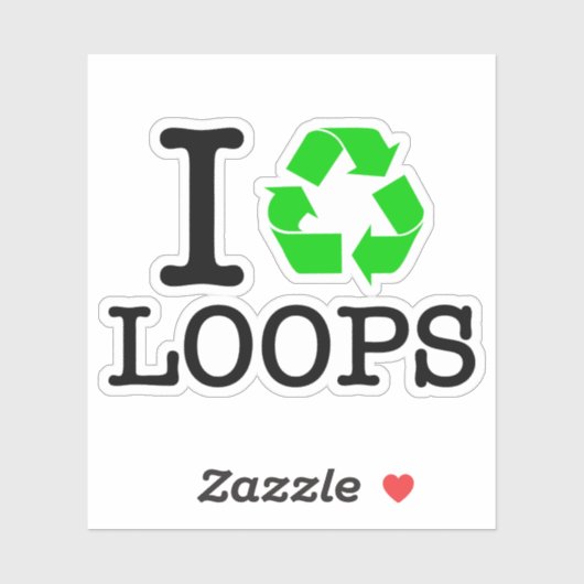 Ich Recycelte Loops Aufkleber (Blatt)