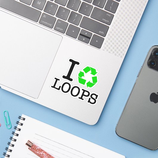 Ich Recycelte Loops Aufkleber (Laptop mit iPhone)