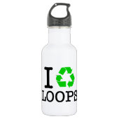 Ich Recycelte Loops Edelstahlflasche (Vorderseite)