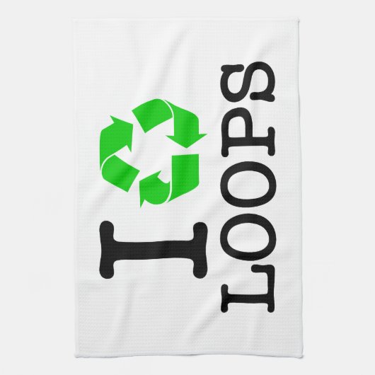Ich Recycelte Loops Geschirrtuch (Vertikal)