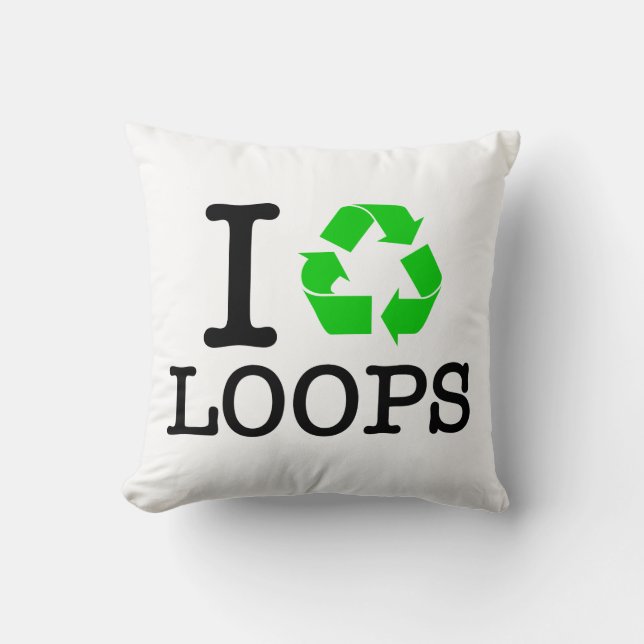 Ich Recycelte Loops Kissen (Vorderseite)