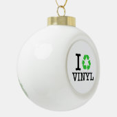 Ich Recycelte Vinyl Keramik Kugel-Ornament (Links)