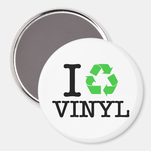 Ich Recycelte Vinyl Magnet (Vorderseite/Rückseite)