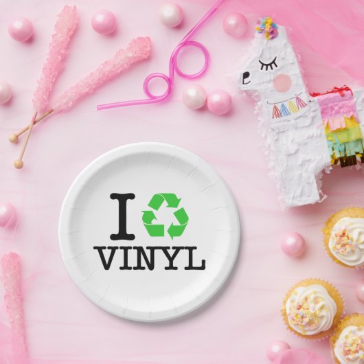 Ich Recycelte Vinyl Pappteller (Party)