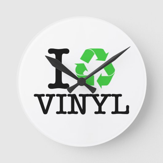 Ich Recycelte Vinyl Runde Wanduhr (Vorderseite)