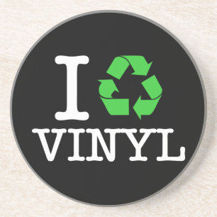 Ich Recycelte Vinyl Sandstein Untersetzer