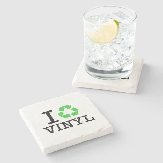 Ich Recycelte Vinyl Steinuntersetzer (Seitenansicht)
