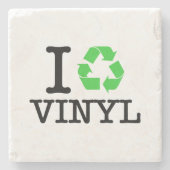 Ich Recycelte Vinyl Steinuntersetzer (Vorderseite)