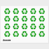 Ich Recycelte w/ Green Symbol Runder Aufkleber (Blatt)