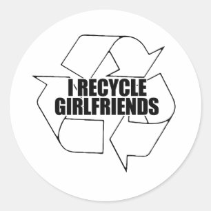Ich recycle Freundinnen Runder Aufkleber