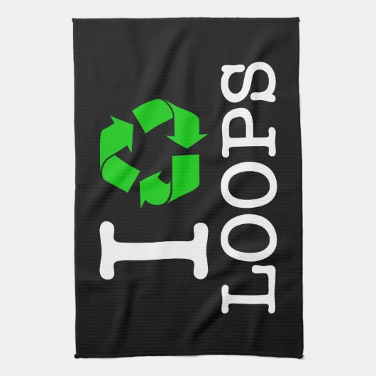 Ich recycle Schleifen Geschirrtuch (Vertikal)