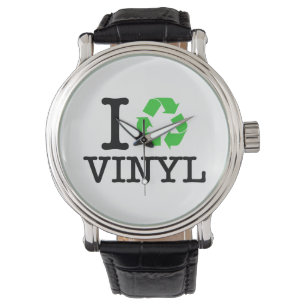 Ich recycle Vinyl Armbanduhr