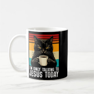 Ich rede heute nur mit Jesus Lustige sarkastische  Kaffeetasse