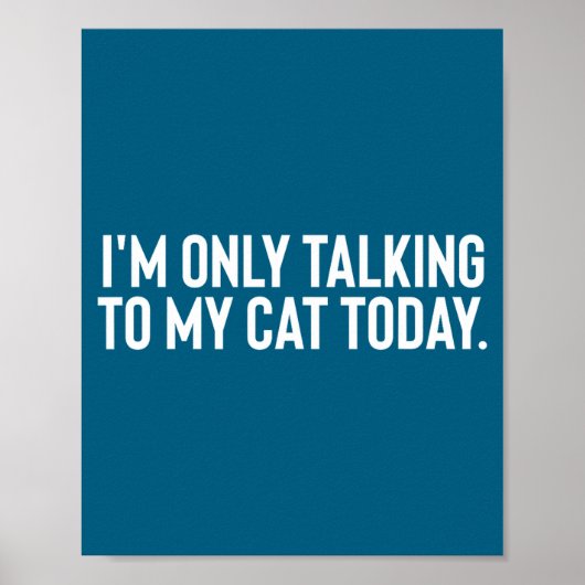 Ich rede heute nur mit meiner Katze Poster (Vorne)