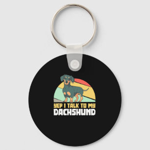 Ich rede mit meinem Dachshund Schlüsselanhänger