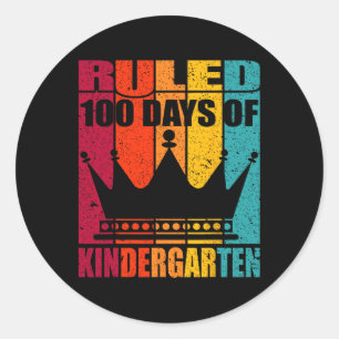 Ich regierte 100 Tage Kindergarten - Kronkönig und Runder Aufkleber