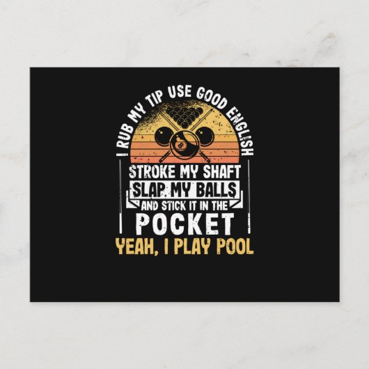 Ich reibe mir die lustigsten Billard-Billardspiele Postkarte (Vorderseite)