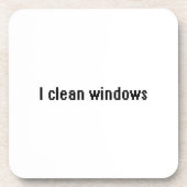 Ich reinige Fenster Getränkeuntersetzer (Vorderseite)