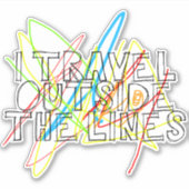 Ich reise außerhalb des Linienaufklebers Aufkleber (Vorderseite)