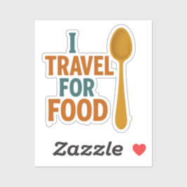 Ich reise für Lebensmittel - Vintages Spoon-Abente Aufkleber
