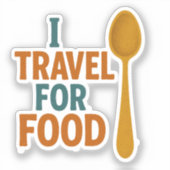 Ich reise für Lebensmittel - Vintages Spoon-Abente Aufkleber (Vorderseite)
