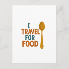 Ich reise für Lebensmittel - Vintages Spoon-Abente Feiertagspostkarte