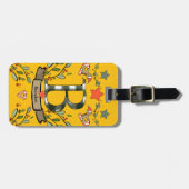 Ich reise für Weihnachts-Monogramm "B" mit Namen Gepäckanhänger (Vorderseite horizontal)