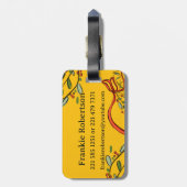 Ich reise für Weihnachts-Monogramm "F" mit Namen Gepäckanhänger (Rückseite vertikal)