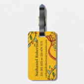 Ich reise für Weihnachts-Monogramm "N" mit Namen Gepäckanhänger (Rückseite vertikal)